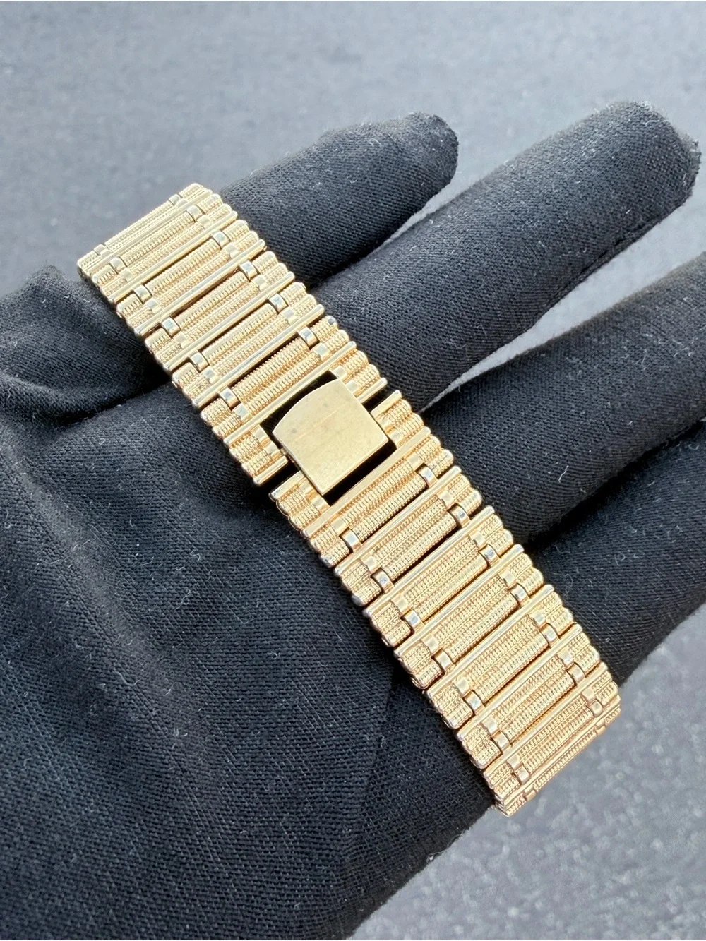1995 Vintage Seiko Men's Gold-Tone Tank Watch w/Ladder Bracelet - 7430 Quartz